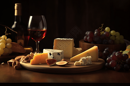 奶酪葡萄酒图片