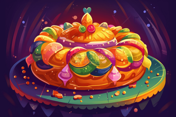 狂欢节国王蛋糕图片