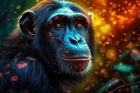彩色黑猩猩插图图片