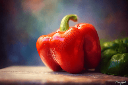 桌上的红甜椒背景图片