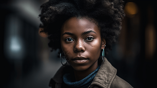 一个黑人女子的肖像图片