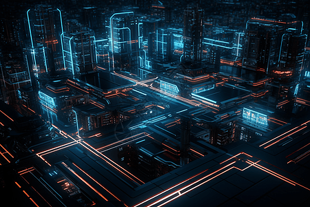 霓虹未来城市图片