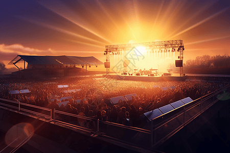 大型太阳能音乐会背景图片