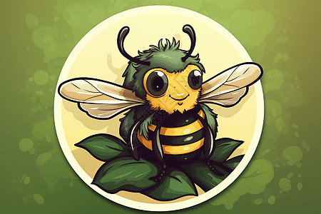 可爱的蜜蜂贴纸背景图片