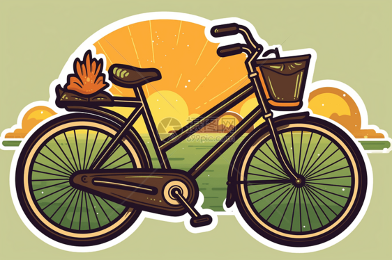 一个可爱的自行车贴纸图片