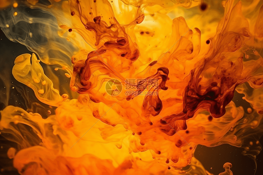 橙色和黄色液体的混合背景图片