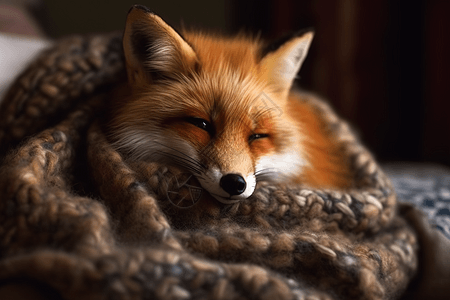 一只可爱的毛毡狐狸图片