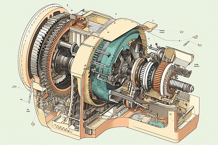 涡轮机的齿轮箱图片