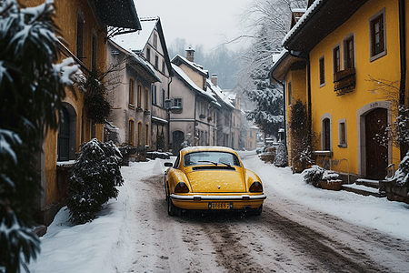 雪地 脚印美丽的雪景背景