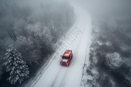 雪景山路图片