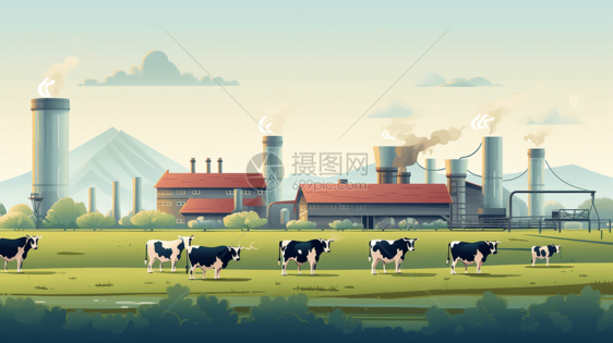 新能源养殖业农场概念插图图片