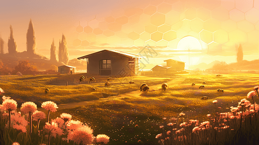 农村养蜂场的概念插图图片