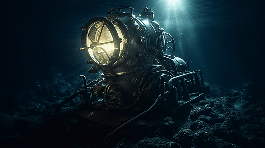研究人员探索深海设备图片