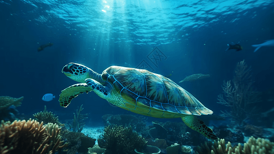 海龟水下图片