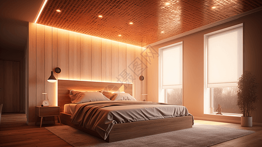 现代化舒适的卧室图片