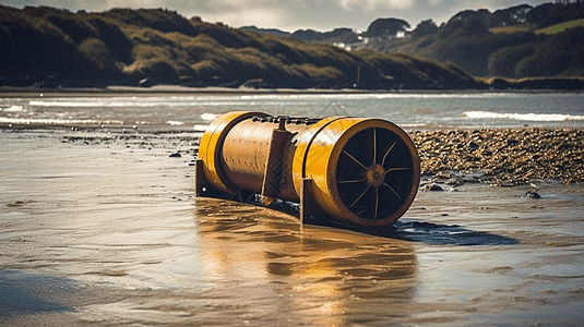 河流潮汐涡轮机装置的照片图片