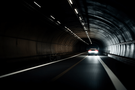 夜晚的公路隧道背景图片
