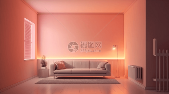 粉色简约的客厅图片