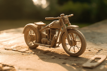 乡间小路摩托车的模型图片