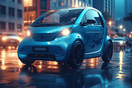 电动小汽车未来派电动汽车概念图设计图片