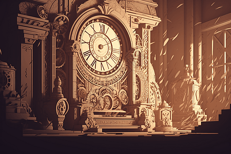 机械时钟展览的插图图片