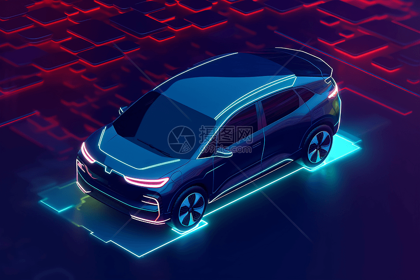 未来派电动商务车3D概念图图片