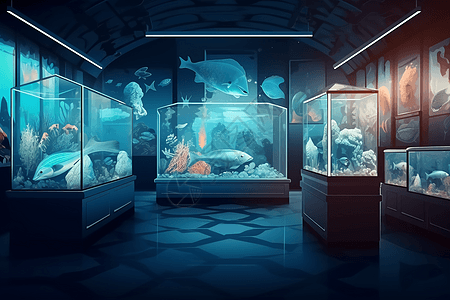 海洋生物展览馆平面插图图片