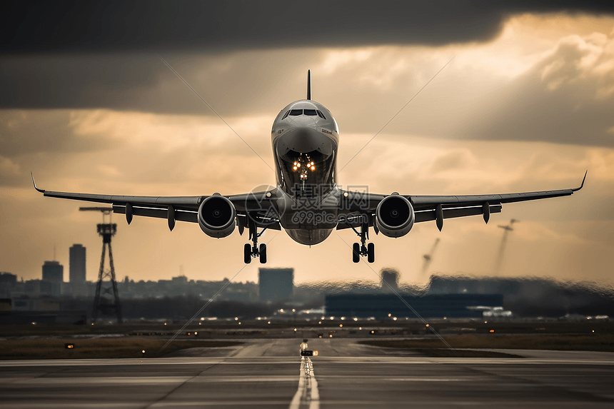 机场起飞的飞机图片