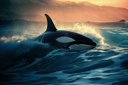 海底鲸鱼在大海里游泳的鲸鱼背景