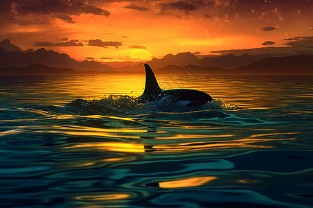 浮在水面上浮在海面上的鲸鱼背景