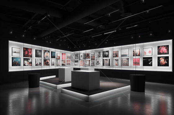 现代艺术展览馆内部3D概念图图片