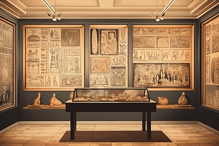 历史展览馆的内部插图图片