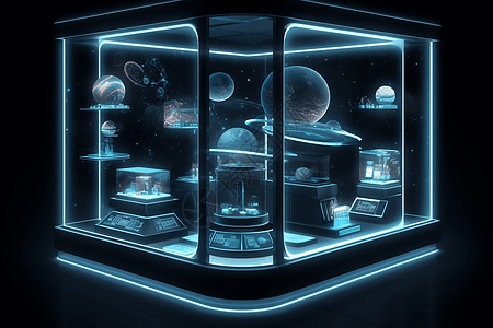 未来派展览柜概念图图片