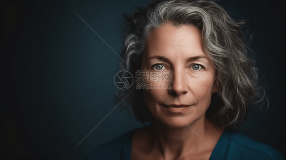 表情平静的中年女人肖像图片