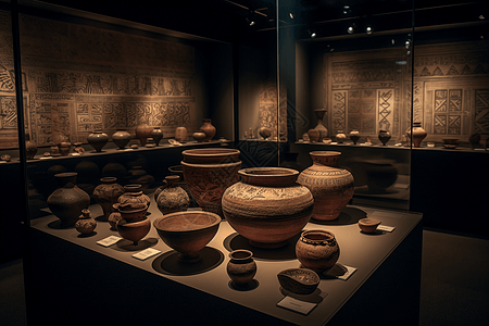 古代陶器的历史展览图高清图片