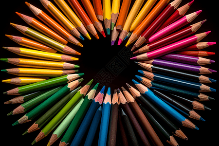 彩色铅笔3D概念图背景图片