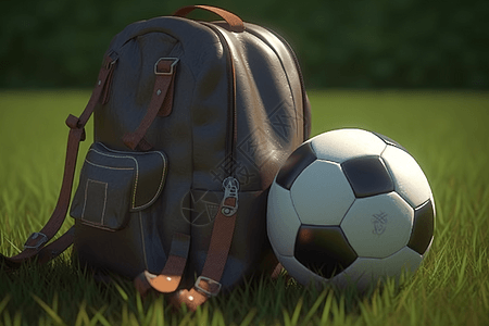 背包和足球背景图片