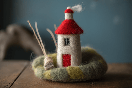 迷人的羊毛毡制灯塔图片
