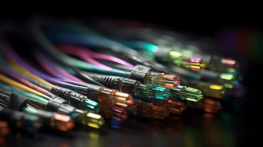 彩色光缆连接器背景图片