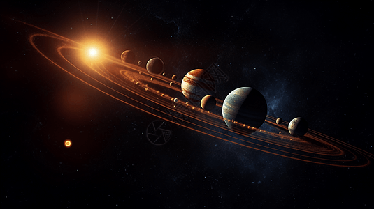 行星环宇宙中的太阳系设计图片