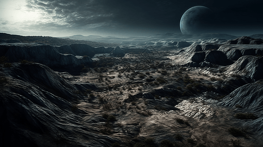 月球表面的陨石坑背景图片