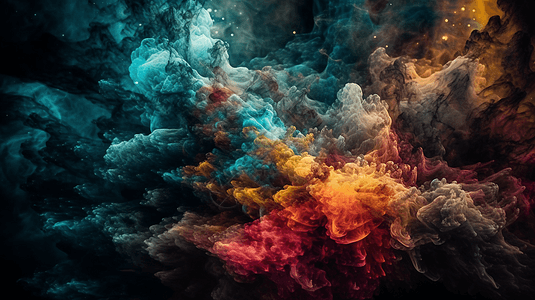 碰撞中的颜料图片素材