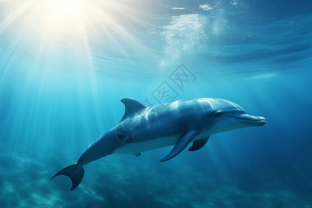 海洋里的海豚背景图片