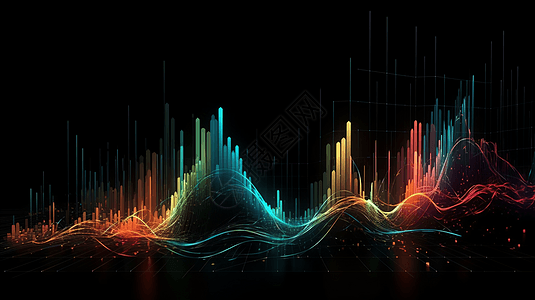 抽象数据可视化3D概念图背景图片