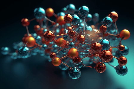 原子和分子的3D可视化背景图片