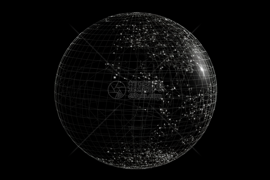 5g网络连接的地球仪概念图图片