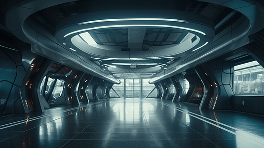 未来的科幻隧道图片