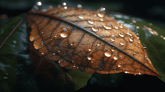 露水叶子背景图片