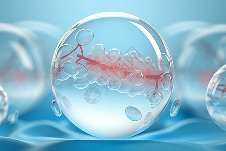 液体气泡内分子创意背景图片