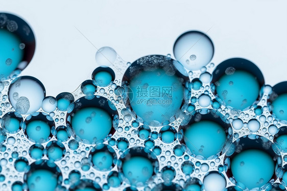 抽象蓝色气泡创意背景图片